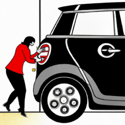 How do you open the door on a Mini Cooper?